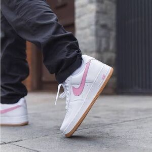 Nike Air Force 1 White and Pink Shoes anniversary edition, only worn few times